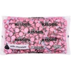HERSHEY'S KISSES Pink Foil Milk Chocolate Pieces, 66.7 oz. (HEC33434)