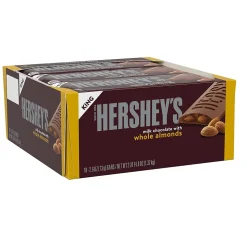 HERSHEY'S Milk Chocolate with Whole Almonds Candy Bars, 2.6 oz., 18/Box (HEC22100)