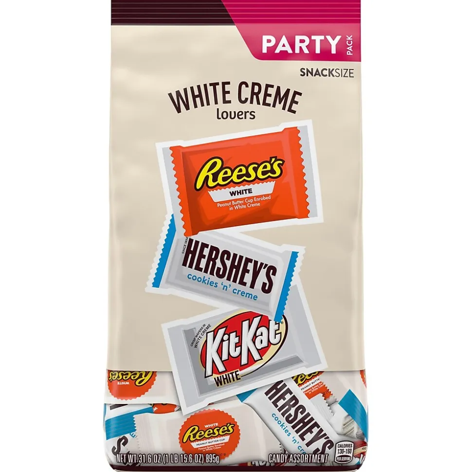 Hershey's Whie Crème Lovers Snack Size Reese's, Hershey's & KiKat White Chocolate Candy Bar, 31.6 oz. (246-00353)