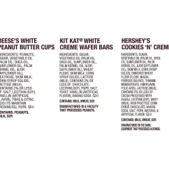 Hershey's Whie Crème Lovers Snack Size Reese's, Hershey's & KiKat White Chocolate Candy Bar, 31.6 oz. (246-00353)