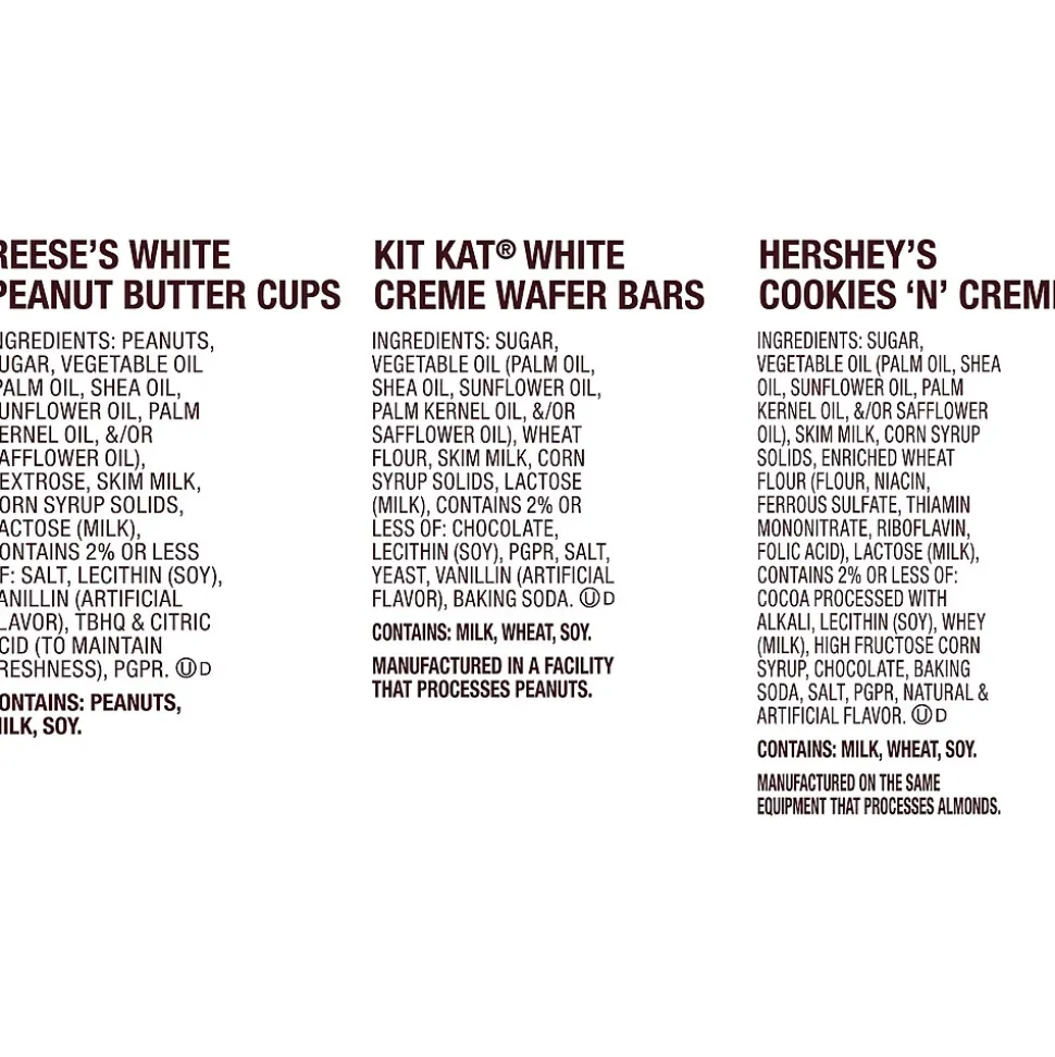 Hershey's Whie Crème Lovers Snack Size Reese's, Hershey's & KiKat White Chocolate Candy Bar, 31.6 oz. (246-00353)