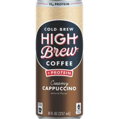 High Brew Coffee, Creamy Cappuccino + Protein, 8 Oz., 12/PK
