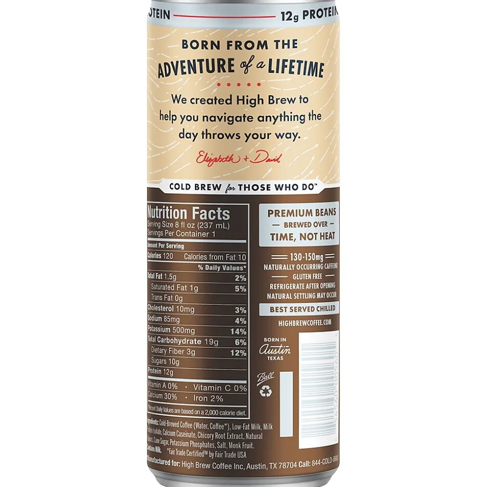 High Brew Coffee, Creamy Cappuccino + Protein, 8 Oz., 12/PK