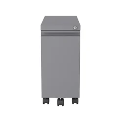 Hirsh 2-Drawer Mobile Vertical File Cabinet, Letter/Legal Size, Lockable, 21.75"H x 10"W x 19.88"D, Arctic Silver (24045)