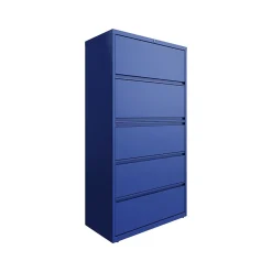 Hirsh HL10000 Series 5-Drawer Lateral File Cabinet, Locking, Letter/Legal, Classic Blue, 36" (24260)