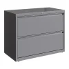 Hirsh HL10000 Series 2-Drawer Lateral File Cabinet, Locking, Letter/Legal, Arctic Silver, 36" (23744)