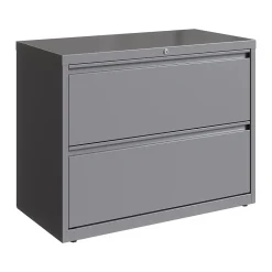 Hirsh HL10000 Series 2-Drawer Lateral File Cabinet, Locking, Letter/Legal, Arctic Silver, 36" (23744)