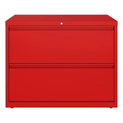 Hirsh HL10000 Series 2-Drawer Lateral File Cabinet, Locking, Letter/Legal, Lava Red, 36" (24249)
