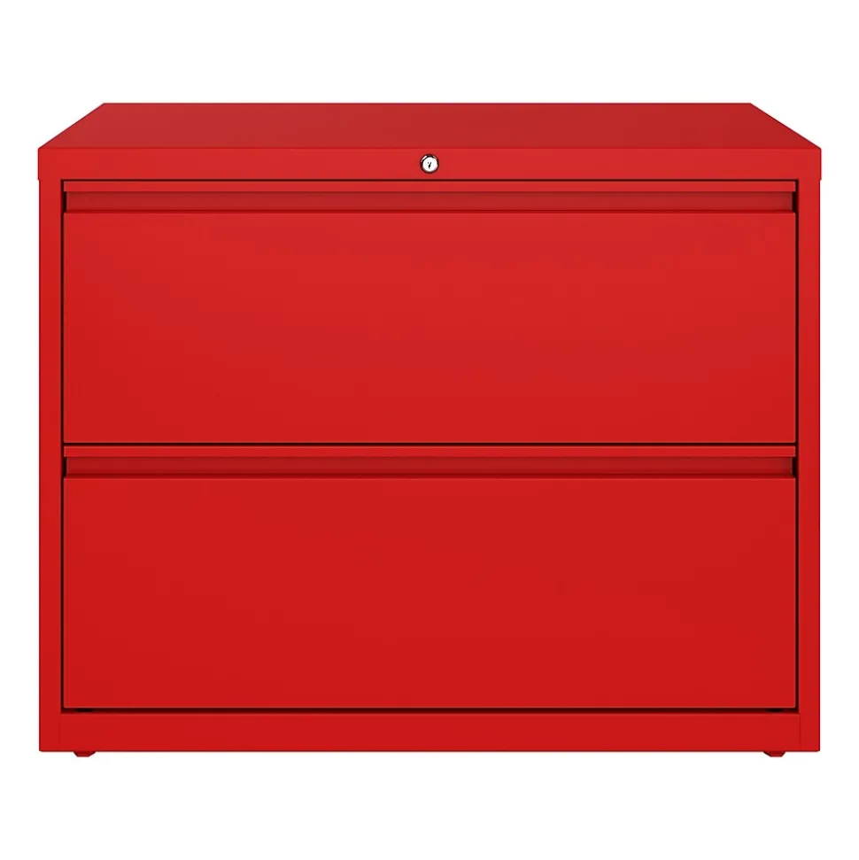 Hirsh HL10000 Series 2-Drawer Lateral File Cabinet, Locking, Letter/Legal, Lava Red, 36" (24249)