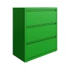 Hirsh HL10000 Series 3-Drawer Lateral File Cabinet, Locking, Letter/Legal, Screaming Green, 36" (24253)
