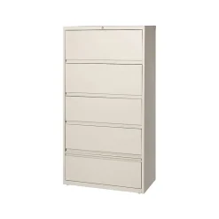 Hirsh HL10000 Series 5-Drawer Lateral File Cabinet, Locking, Letter/Legal, Putty, 36" (17901)