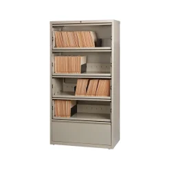 Hirsh HL10000 Series 5-Drawer Lateral File Cabinet, Locking, Letter/Legal, Putty, 36