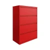 Hirsh HL10000 Series 4-Drawer Lateral File Cabinet, Locking, Letter/Legal, Lava Red, 36" (24255)
