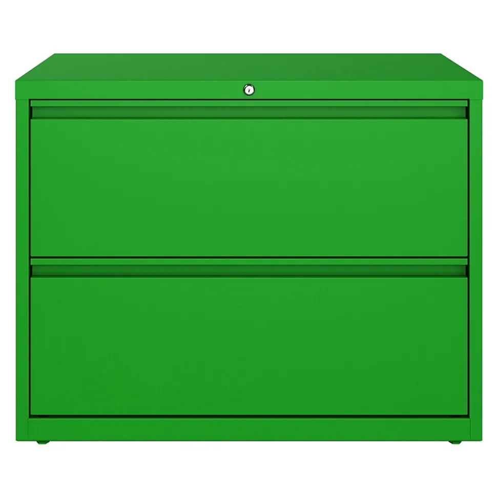 Hirsh HL10000 Series 2-Drawer Lateral File Cabinet, Locking, Letter/Legal, Screaming Green, 36" (24250)