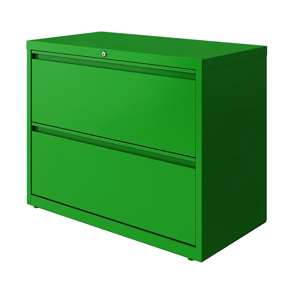 Hirsh HL10000 Series 2-Drawer Lateral File Cabinet, Locking, Letter/Legal, Screaming Green, 36" (24250)