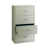 Hirsh HL1000 Series 4-Drawer Lateral File Cabinet, Letter/Legal Size, Lockable, 52.5"H x 30"W x 18.63"D, Light Gray (19440)