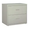 Hirsh HL1000 Series 2-Drawer Lateral File Cabinet, Letter/Legal Size, Lockable, 28"H x 30"W x 18.63"D, Light Gray (19439)