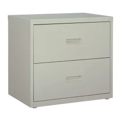 Hirsh HL1000 Series 2-Drawer Lateral File Cabinet, Letter/Legal Size, Lockable, 28"H x 30"W x 18.63"D, Light Gray (19439)