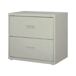 Hirsh HL1000 Series 2-Drawer Lateral File Cabinet, Letter/Legal Size, Lockable, 28"H x 30"W x 18.63"D, Light Gray (19439)