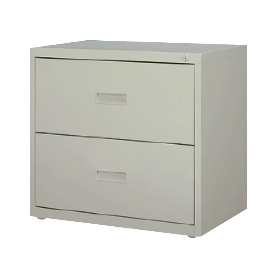 Hirsh HL1000 Series 2-Drawer Lateral File Cabinet, Letter/Legal Size, Lockable, 28"H x 30"W x 18.63"D, Light Gray (19439)