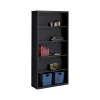 Hirsh HL8000 Series 72"H 5-Shelf Bookcase with Adjustable Shelves, Black Steel (21996)