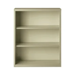 Hirsh HL8000 Series 42"H 3-Shelf Bookcase with Adjustable Shelves, Putty Steel (21989)