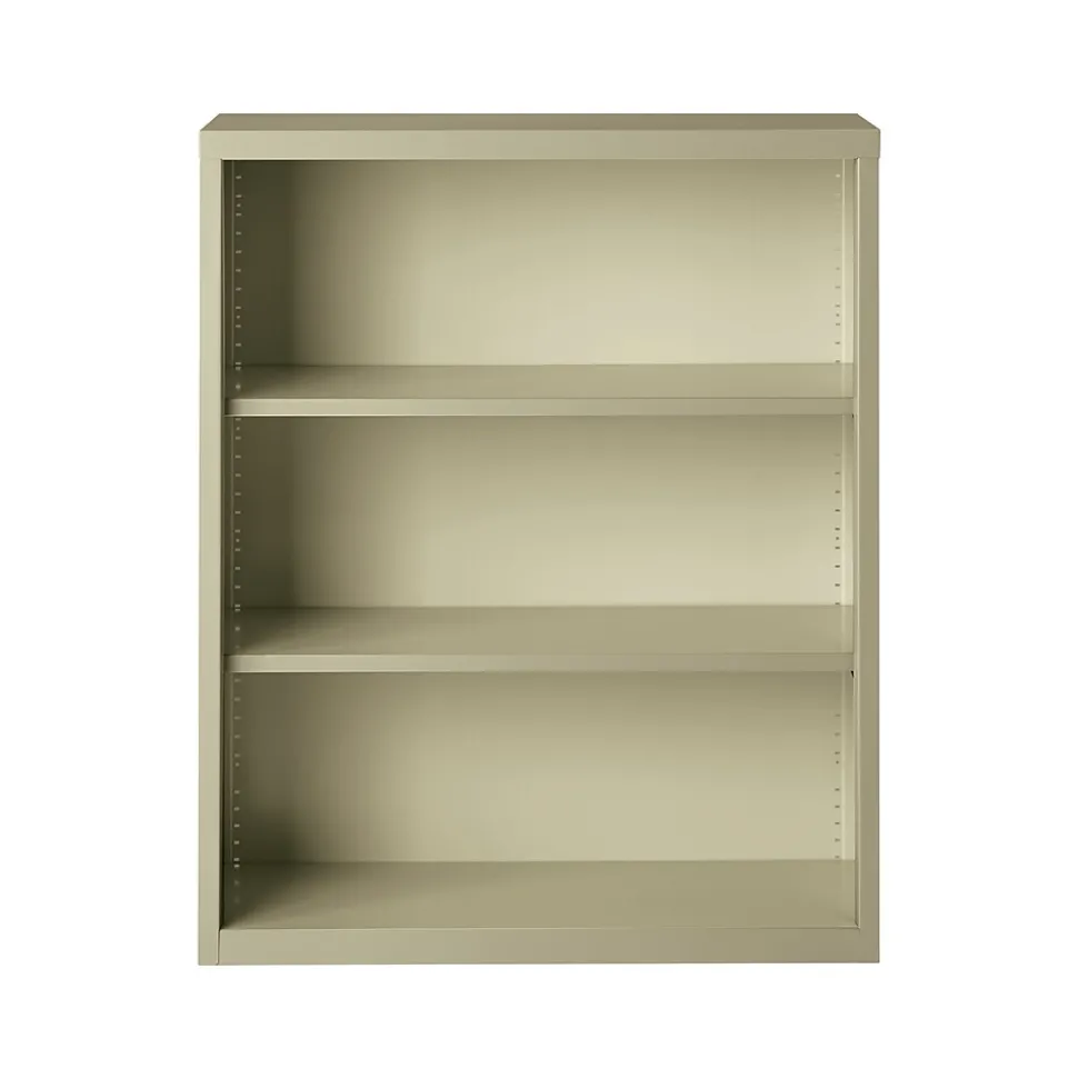 Hirsh HL8000 Series 42"H 3-Shelf Bookcase with Adjustable Shelves, Putty Steel (21989)