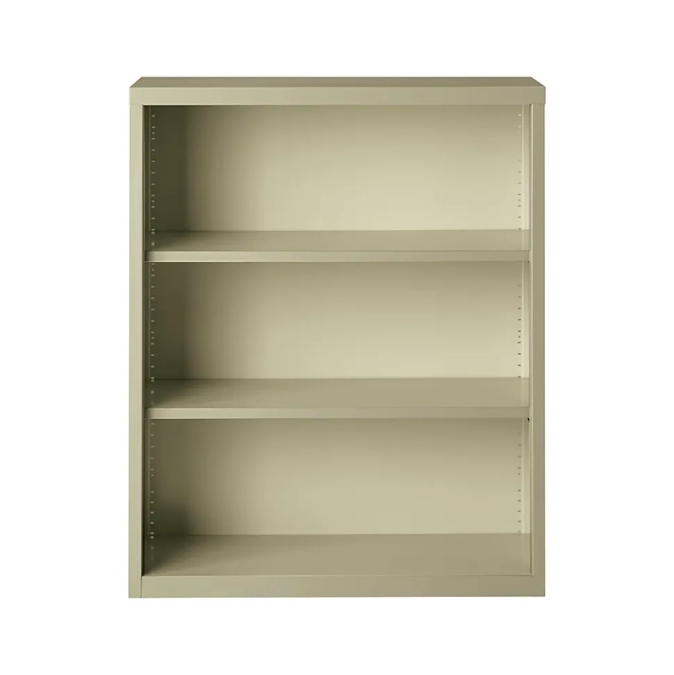 Hirsh HL8000 Series 42"H 3-Shelf Bookcase with Adjustable Shelves, Putty Steel (21989)