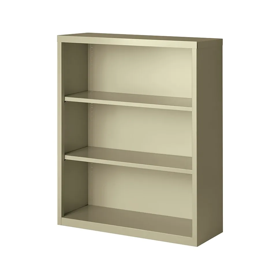 Hirsh HL8000 Series 42"H 3-Shelf Bookcase with Adjustable Shelves, Putty Steel (21989)
