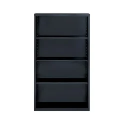 Hirsh HL8000 Series 60"H 4-Shelf Bookcase with Adjustable Shelves, Black Steel (21993)