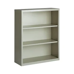 Hirsh HL8000 Series 42"H 3-Shelf Bookcase with Adjustable Shelves, Light Gray Steel (21991)