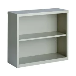 Hirsh HL8000 Series 30"H 2-Shelf Bookcase with Adjustable Shelf, Light Gray Steel (21988)