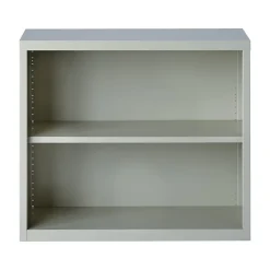 Hirsh HL8000 Series 30"H 2-Shelf Bookcase with Adjustable Shelf, Light Gray Steel (21988)