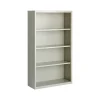 Hirsh HL8000 Series 60"H 4-Shelf Bookcase with Adjustable Shelves, Light Gray Steel (21994)