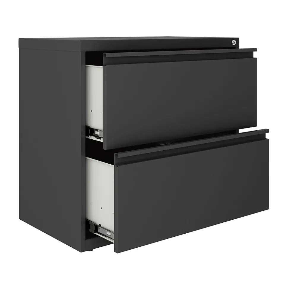 Hirsh Lateral 101 2-Drawer Lateral File Cabinet, Letter/Legal Size, Lockable, 27.75"H x 30"W x 17.63"D, Charcoal (24084)