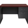 Hirsh 48"W Single-Pedestal Computer Desk, Charcoal/Mahogany (20540)