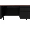 Hirsh 48"W Single-Pedestal Teacher's Desk, Black/Walnut (22642)