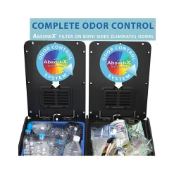 HLS Commercial Stainless Steel Trash Can & Recycling Bin Combo, 16-Gallon, Silver (HLSS16R)