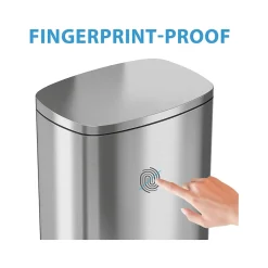 HLS Commercial Stainless Steel Step Trash Can with Hinged Lid, 13.2-Gallon, Silver (HLSS13R)