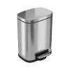 HLS Commercial Stainless Steel Step Trash Can with Hinged Lid, 1.32-Gallon, Silver (HLSS01R)