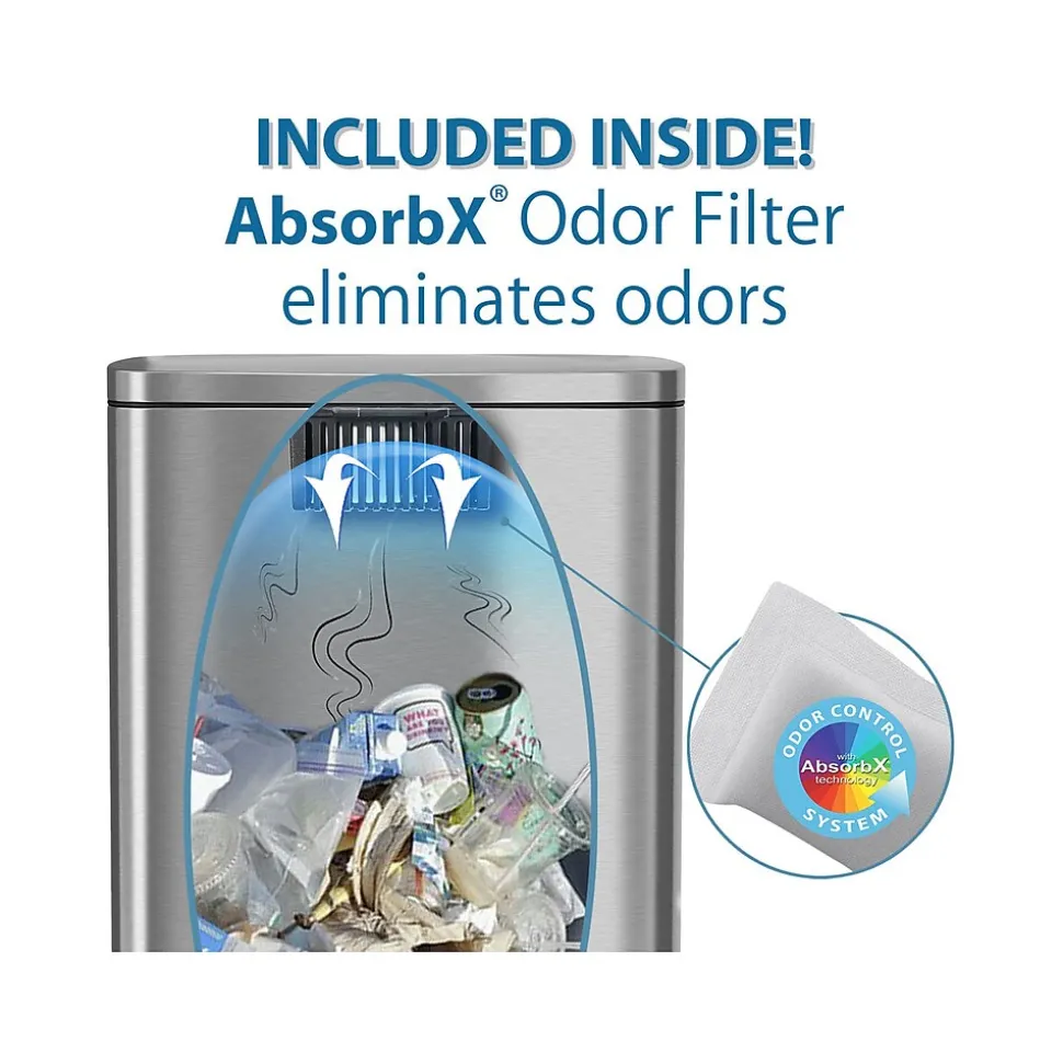 HLS Commercial Stainless Steel Step Trash Can with Hinged Lid, 1.32-Gallon, Silver (HLSS01R)