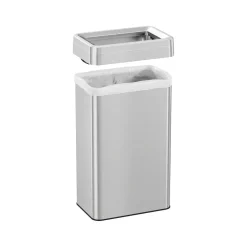 HLS Commercial Stainless Steel Trash Can with Open Lid, 18-Gallon, Silver (HLS18UOT)
