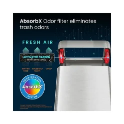 HLS Commercial Stainless Steel Trash Can with Open Lid, 18-Gallon, Silver (HLS18UOT)