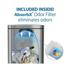 HLS Commercial Stainless Steel Trash Can with Hinged Lid, 8-Gallon, Silver (HLSS08RFR)