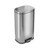 HLS Commercial Stainless Steel Step Trash Can with Hinged Lid, 8-Gallon, Silver (HLSS08R)