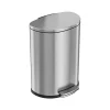 HLS Commercial Stainless Steel Trash Can with Hinged Lid, 13.2-Gallon, Silver (HLSS13DFR)