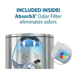 HLS Commercial Stainless Steel Trash Can with Hinged Lid, 13.2-Gallon, Silver (HLSS13DFR)