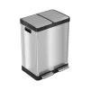 HLS Commercial Stainless Steel Trash & Recycling Bin Combo, 16-Gallon, Silver (HLSS16RFR)