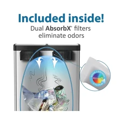 HLS Commercial Stainless Steel Trash & Recycling Bin Combo, 16-Gallon, Silver (HLSS16RFR)