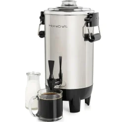 HomeCraft HCCU30SS 30-Cups Coffee Urn, Silver/Black